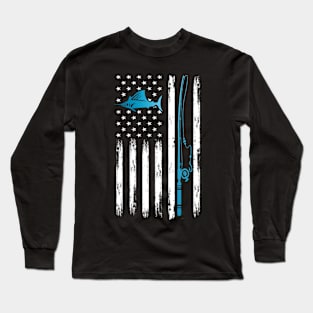 American Flag Fishing Vintage Fishing Long Sleeve T-Shirt